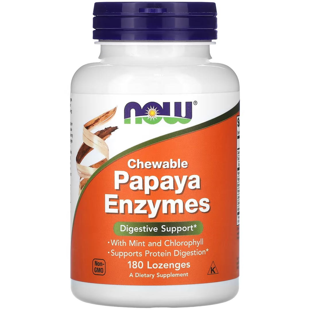 NOW PAPAYA ENZYME საღეჭი 180 tabs