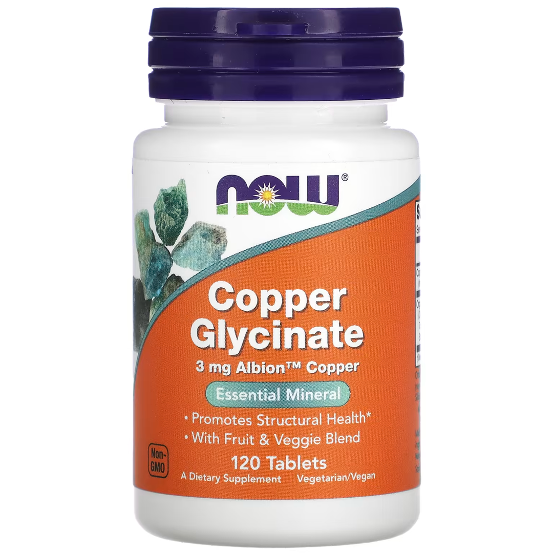 NOW COPPER GLYCINATE 3 მგ 120 TABS