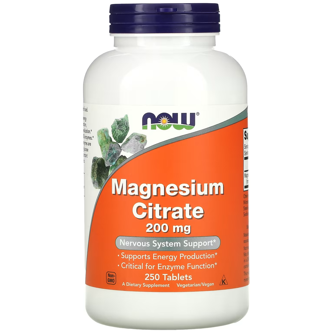 NOW MAGNESIUM CITRATE 200mg 250 TABS