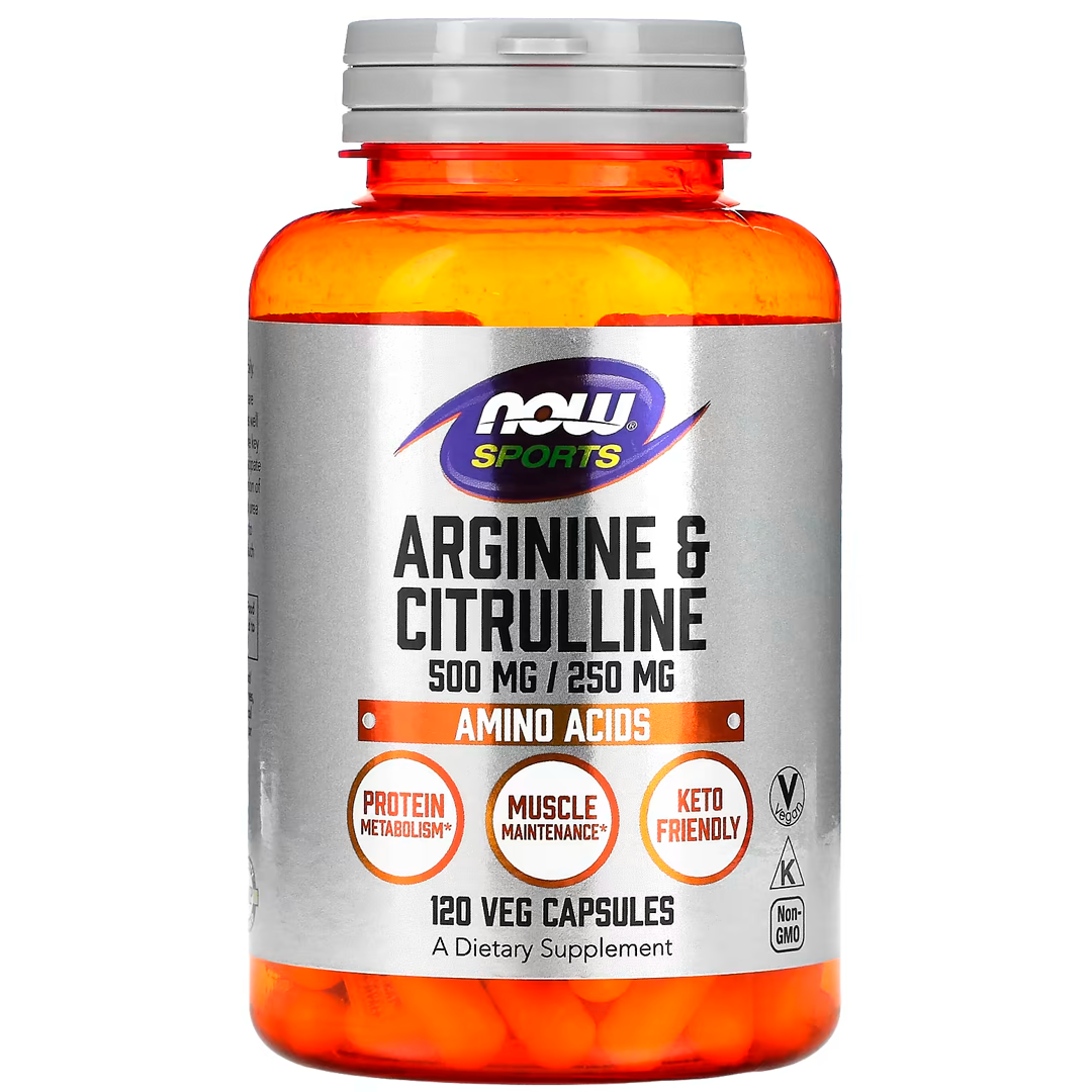 NOW Arginine 500mg & Citrulline 250MG 120 VCAPS