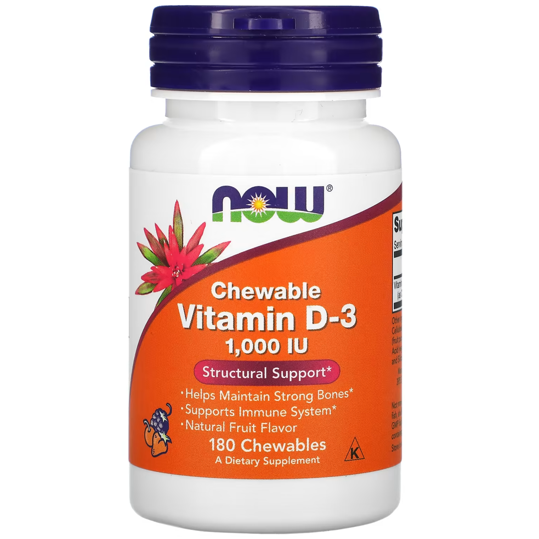 NOW VIT D-3 1000 IU FRUITY CHEW 180 LOZ
