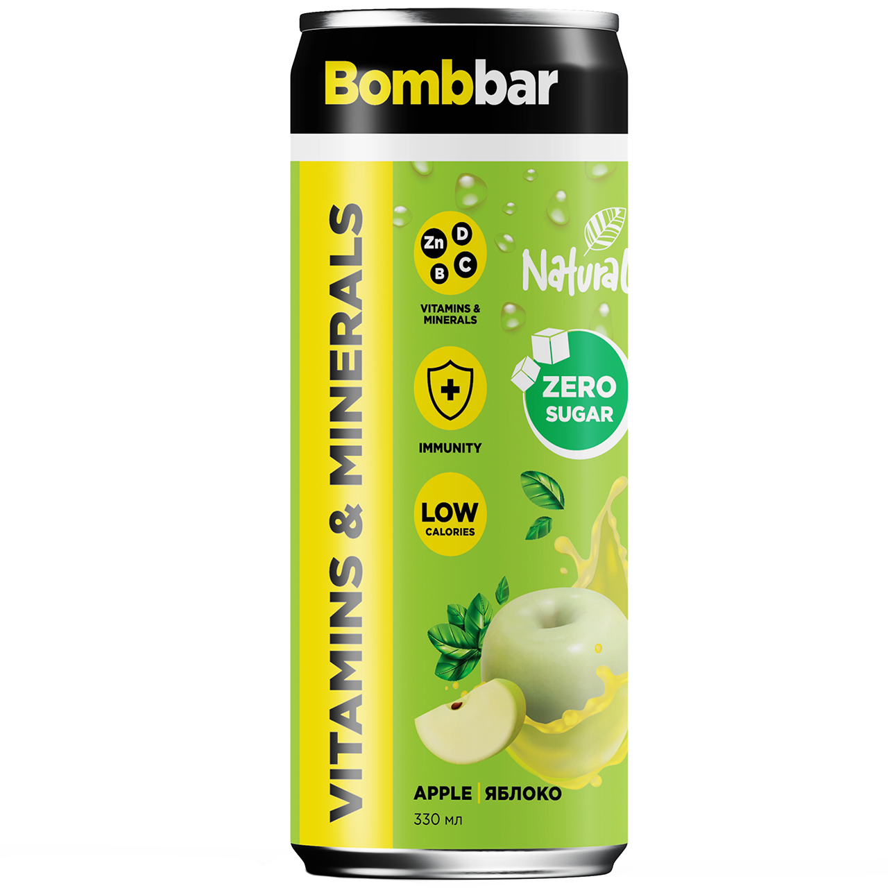 BOMBBAR უალკოჰოლო გაზიანი გამდიდრებული სასმელი 330მლ
