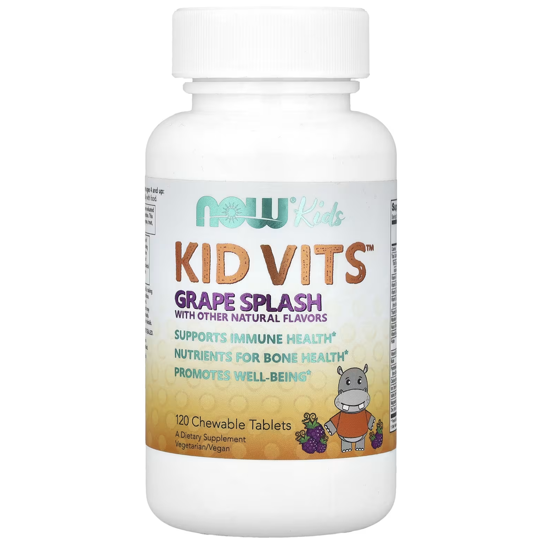 NOW KID VITS(TM) - GRAPE SPLASH 120 TABS
