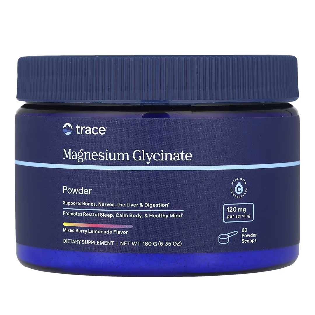 TRACE Minerals მაგნიუმის გლიცინატის ფხვნილი შერეული კენკრის ლიმო