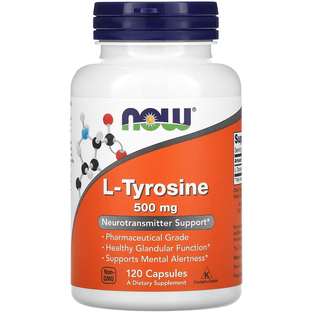 NOW L-TYROSINE 500 მგ 120 VCAPS