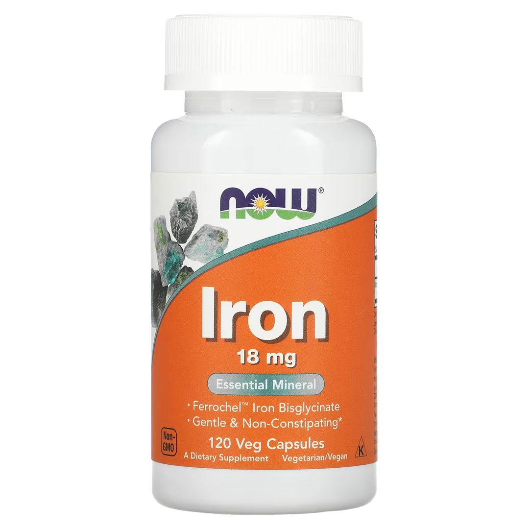 NOW IRON 18MG FERROCHEL(R) 120 VCAPS