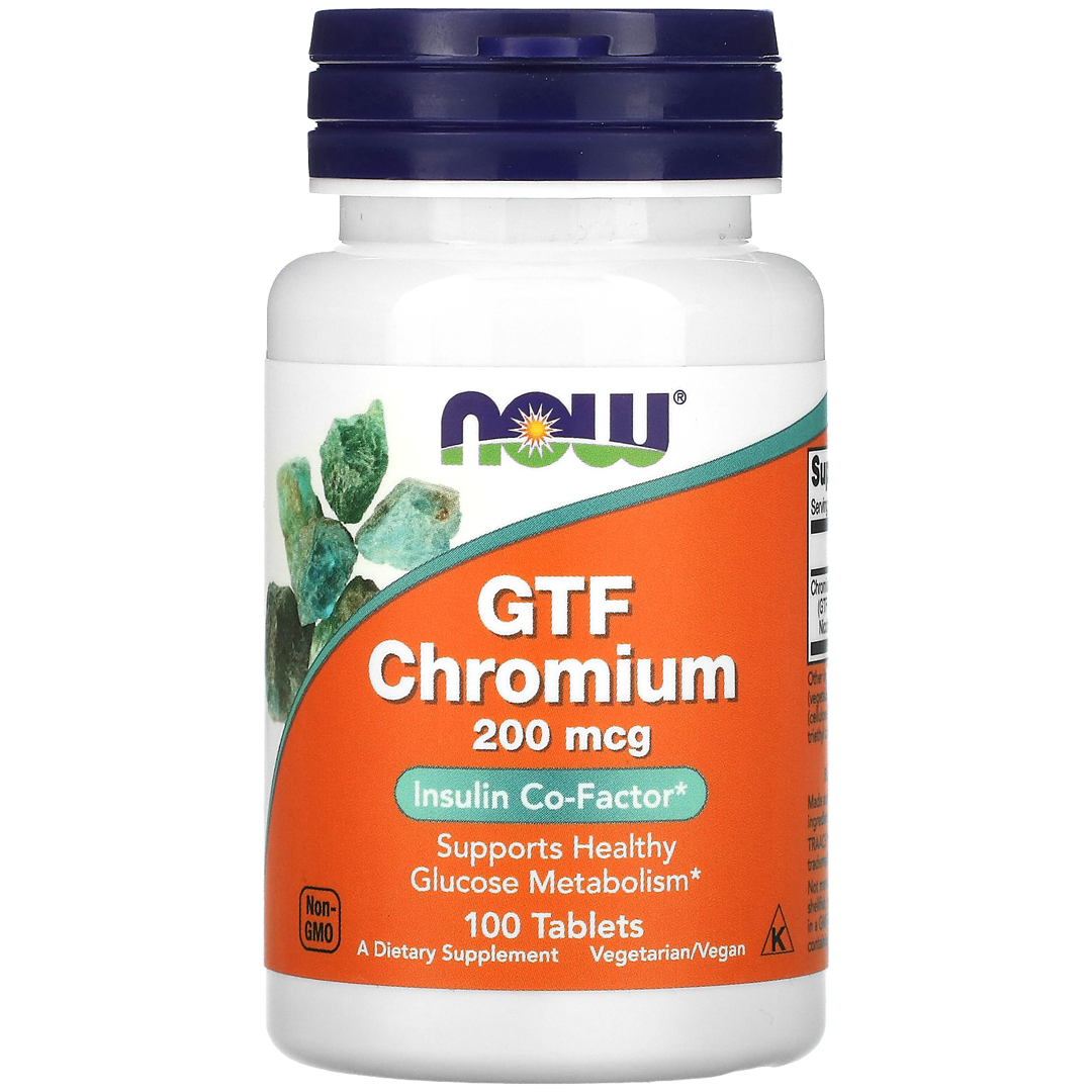 NOW GTF CHROMIUM 200mcg 100 TABS
