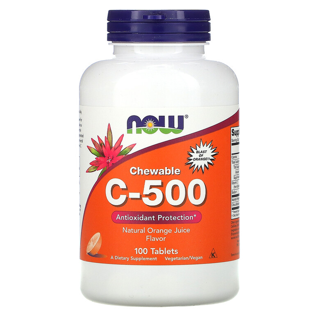 NOW C-500 დაღეჭეთ ფორთოხალი 100 tab