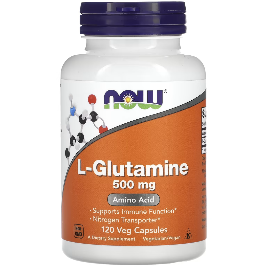 NOW L-GLUTAMINE 500 მგ 120 VCAPS