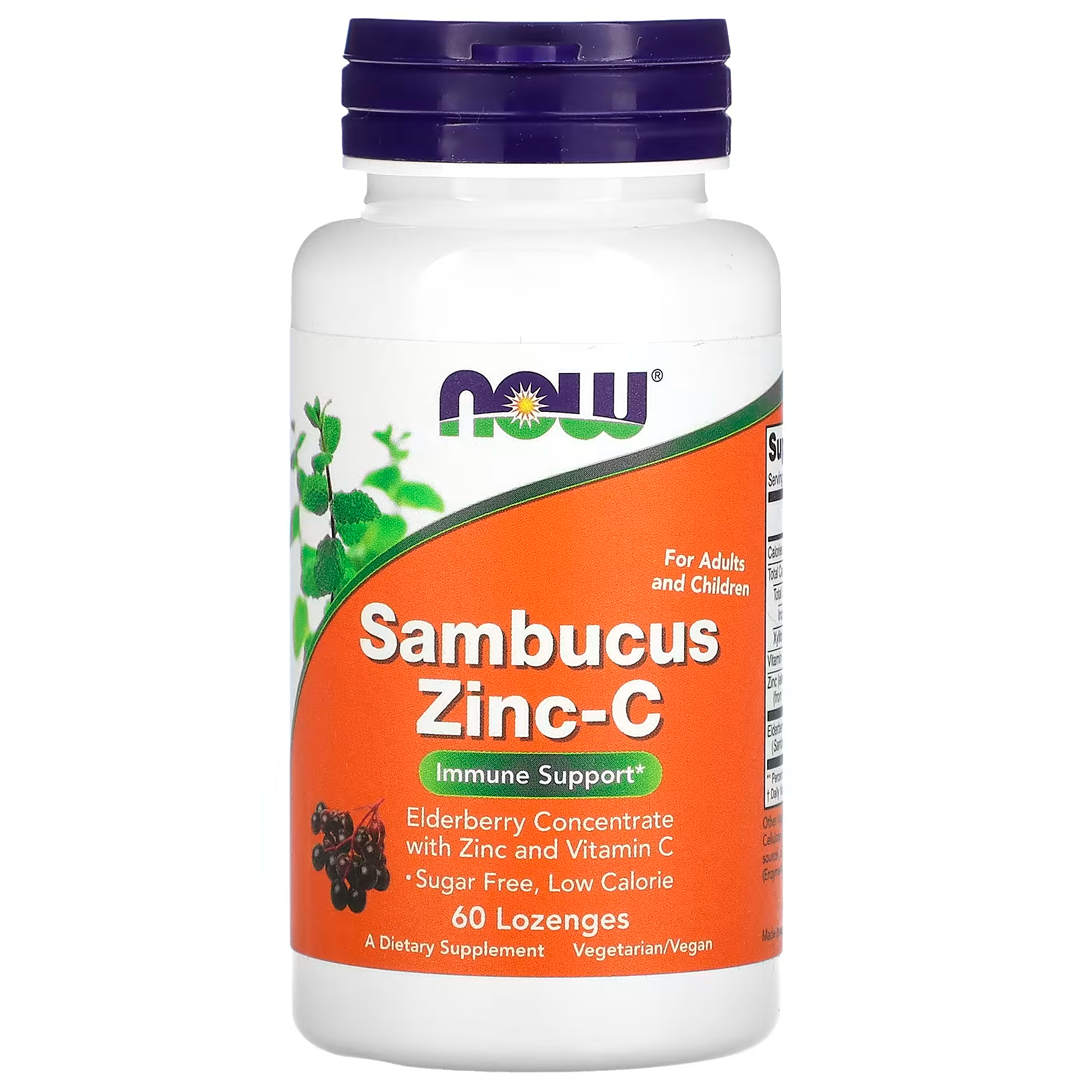 NOW SAMBUCUS ZINC-C 60 LOZ