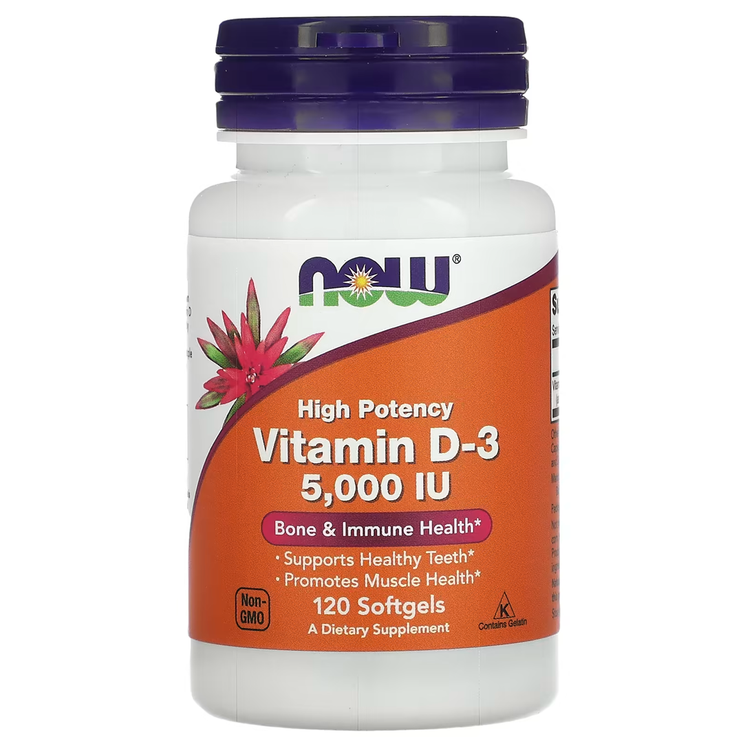 NOW VIT D-3 5000IU 120 SGELS
